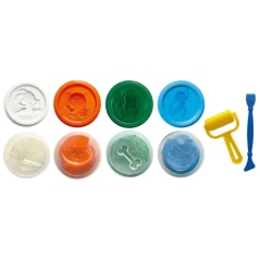 Pack Mini Kids Eberhard Faber avec 4 pots de 50 g de pâte à modeler + 2 outils - 90 % d'ingrédients naturels - Facile à laver -