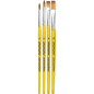 Lot de 4 pinceaux en poils synthétiques Eberhard Winner Faber, tailles 4, 6, 8 et 12, virole en aluminium
