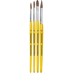 Lot de 4 pinceaux en poils de poney Eberhard Faber Winner, tailles 4, 6, 8 et 12, virole en aluminium