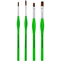 Eberhard Faber Green Winner Lot de 4 pinceaux en poils synthétiques tailles 4, 6, 8, 12 - Poignée ergonomique - Fabriqué avec 60