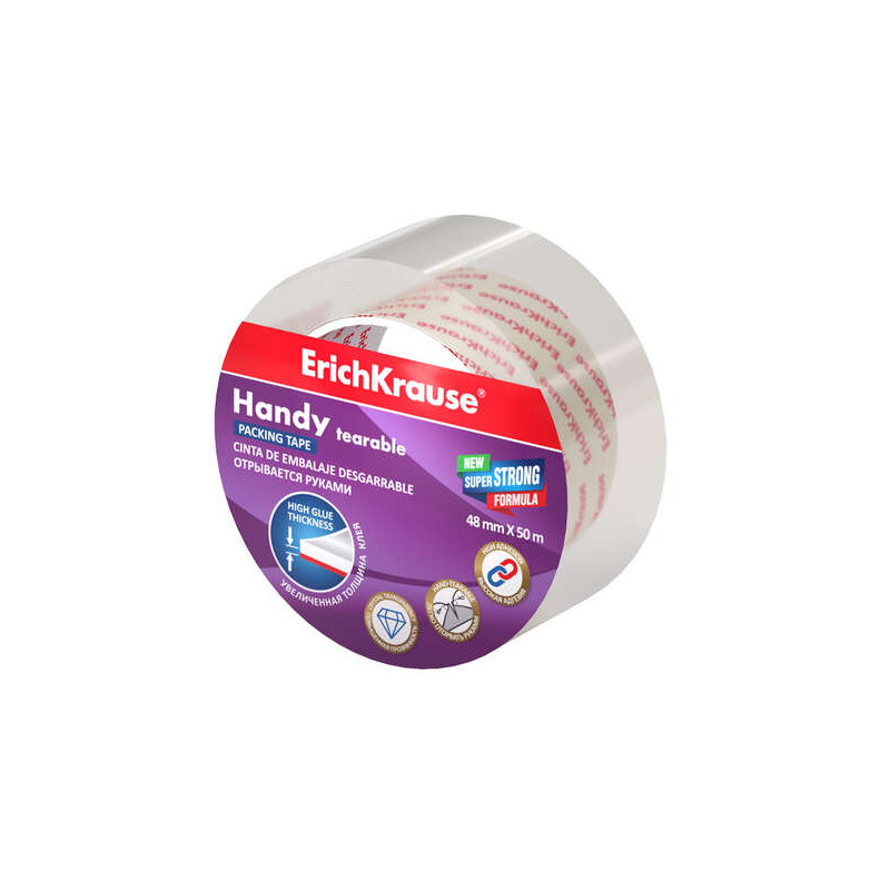 Erichkrause Handy Seal Tape - 48mmx50m - Résistant et Durable - Couleur Transparente