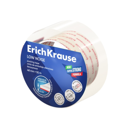 Ruban d'étanchéité à faible bruit Erichkrause - 48 mm x 50 m - Couleur transparente