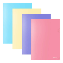 Erichkrause Lot de 12 Dossiers Ongles Pastel Fizzy - A4 Opaque - Couleurs Assorties