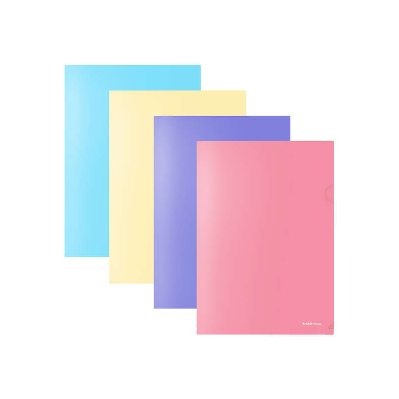 Erichkrause Lot de 12 Dossiers Ongles Pastel Fizzy - A4 Opaque - Couleurs Assorties