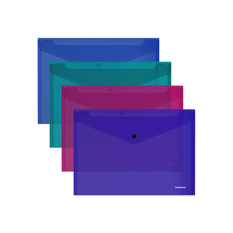 Erichkrause Lot de 12 Enveloppes Brillantes Vivid - Taille ?4 - Semi-Transparentes - Couleurs Assorties