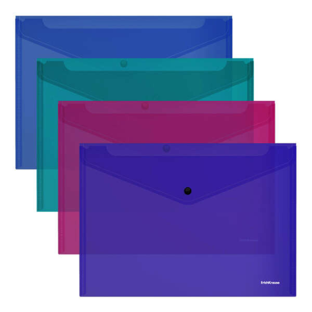Erichkrause Lot de 12 Enveloppes Brillantes Vivid - Taille ?4 - Semi-Transparentes - Couleurs Assorties