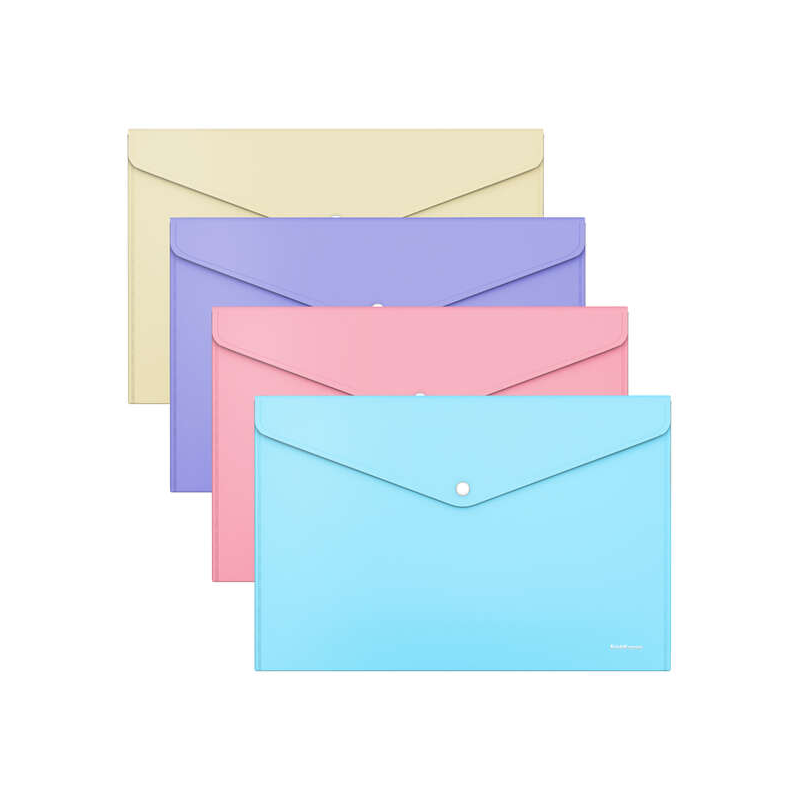 Erichkrause Lot de 12 Enveloppes Pastel Brillantes - Taille A4 - Opaque - Couleurs Assorties - Couleur Assortie