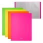Erichkrause Lot de 4 chemises avec couvertures fluo mat - 40 couvertures - Format A4 - Couleurs assorties (4 pièces dans un sac)