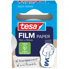 Ruban adhésif papier Tesa Paper (1 rouleau de 19 mm x 10 mètres) - Quasi invisible sur les surfaces claires - Déchirable à la ma