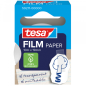 Ruban adhésif papier Tesa Paper (1 rouleau de 19 mm x 10 mètres) - Quasi invisible sur les surfaces claires - Déchirable à la ma