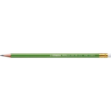 Coffret Stabilo GREENgraph avec 60 crayons graphite et gomme - Mine HB 2,2 mm - Bois 100 % issu de forêts gérées durablement - C