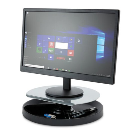 Kensington Smartfit Swivel Stand - Organiseur rotatif - Prend en charge les écrans jusqu'à 18,5 kg - Réglable en hauteur - Gris