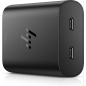 Chargeur HP 65 W GaN USB-C - 2 ports de charge simultanée - Design compact et léger - Noir