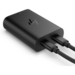 Chargeur HP 65 W GaN USB-C - 2 ports de charge simultanée - Design compact et léger - Noir