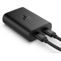 Chargeur HP 65 W GaN USB-C - 2 ports de charge simultanée - Design compact et léger - Noir