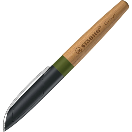 Présentoir Stabilo Grow avec 12 stylos - Largeur de trait : 0,5 mm - Poignée ergonomique en bioplastique - Rechargeable - Bois c