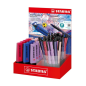 Présentoir Stabilo Boss Naturecolors Wildflower avec 15 marqueurs Boss et 38 stylos Pointball à encre bleue (couleurs assorties)