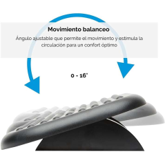 Repose-pieds inclinable Fellowes - Inclinaison réglable - Effet de massage sur grande surface - Couleur noire