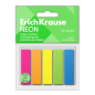 ErichKrause Lot de 5 blocs de 25 marque-pages en plastique 12 x 45 mm - Couleurs : jaune, bleu, orange, vert et rose fluo