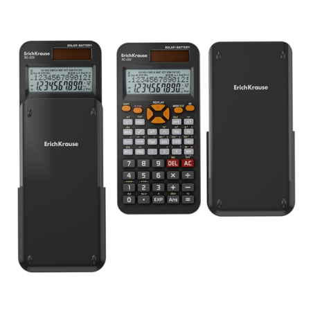 Calculatrice scientifique classique ErichKrause SC-222 avec écran LCD à 10 chiffres - 240 fonctions intégrées - Fonctionne à l'é