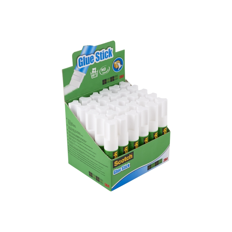 LOT de 30 Présentoir Scotch de 30 bâtons de colle solide 8 g - Couleur transparente