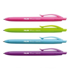 Stylos bille rétractables Milan P1 Touch 1 mm lot de 4 couleurs