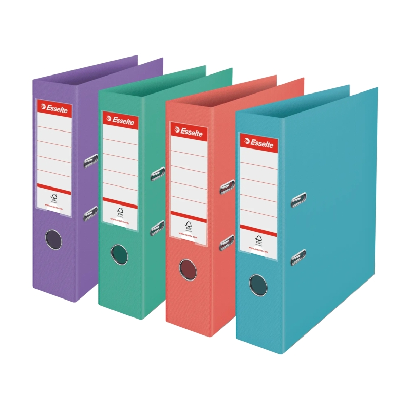 Lot de 10 classeurs à levier Esselte Colour'Breeze A4 - Dos 75 mm - Œillet et anneau - Capacité 500 feuilles - Couleurs assortie