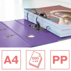 Lot de 10 classeurs à levier Esselte Colour'Breeze A4 - Dos 75 mm - Œillet et anneau - Capacité 500 feuilles - Couleurs assortie