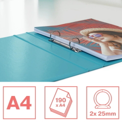 Classeur à anneaux Esselte Colour'Breeze 25 mm A4 - Dos 42 mm - Capacité 190 feuilles - Bleu