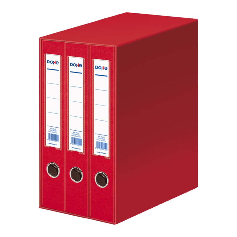 Dohe Archicolor Module de 3 Classeurs à Levier avec Rado - Dos étroit - Format Folio - Carton Ligné - Coloris Rouge Dohe Archicolor Module de 3 Classeurs à Levier avec Rado - Dos étroit - Format Folio - Carton Ligné - Coloris Rouge