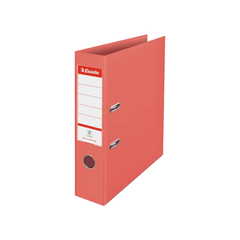 Classeur à levier Esselte Colour'Breeze A4 - Dos 75 mm - Œillets et anneaux - Capacité 500 feuilles - Corail