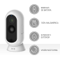 Caméra de sécurité sans fil SPC avec batterie - 9600 Mah - Wifi - Intérieur et extérieur - Résistant à la pluie - Full HD - Visi