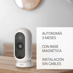 Caméra de sécurité sans fil SPC avec batterie - 9600 Mah - Wifi - Intérieur et extérieur - Résistant à la pluie - Full HD - Visi