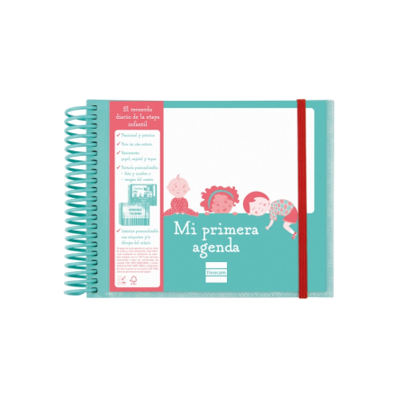 Agenda enfant Finocam 0,2 - 1 jour par page - 160 x 130 mm - Couverture en polypropylène - Papier 90 g/m² - Reliure spirale plas