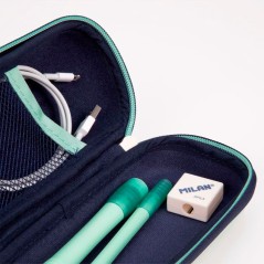 ✅ Milan Sharpa Series 1918 Présentoir de 32 taille-crayons - Lame en acier - Couleurs blanc, bleu clair, bleu f en stock