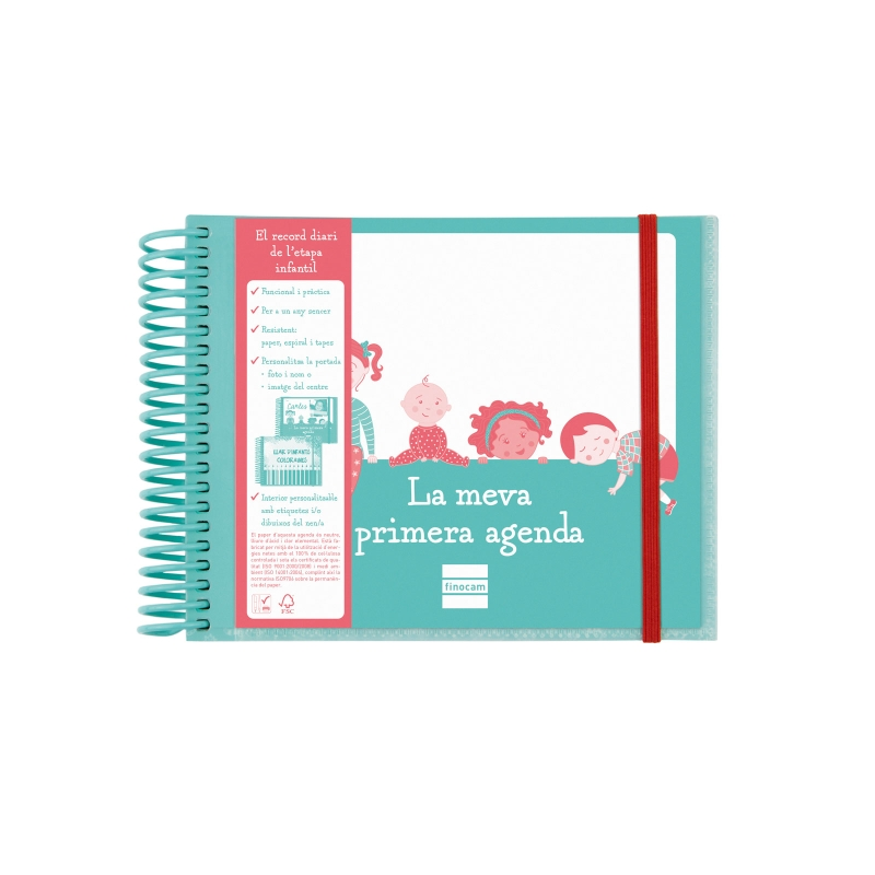 Agenda enfant Finocam 2 jours non daté en catalan - 1 jour par page - 160 x 130 mm - Couverture en polypropylène - Papier 90 g/m