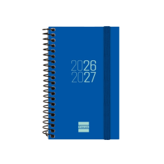 Agenda scolaire à spirale Finocam 26/27 - Vue hebdomadaire horizontale - Format E3 - 79 x 127 mm - Couverture en polypropylène -