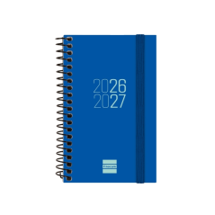 Agenda scolaire à spirale Finocam 26/27 - Vue hebdomadaire horizontale - Format E3 - 79 x 127 mm - Couverture en polypropylène -