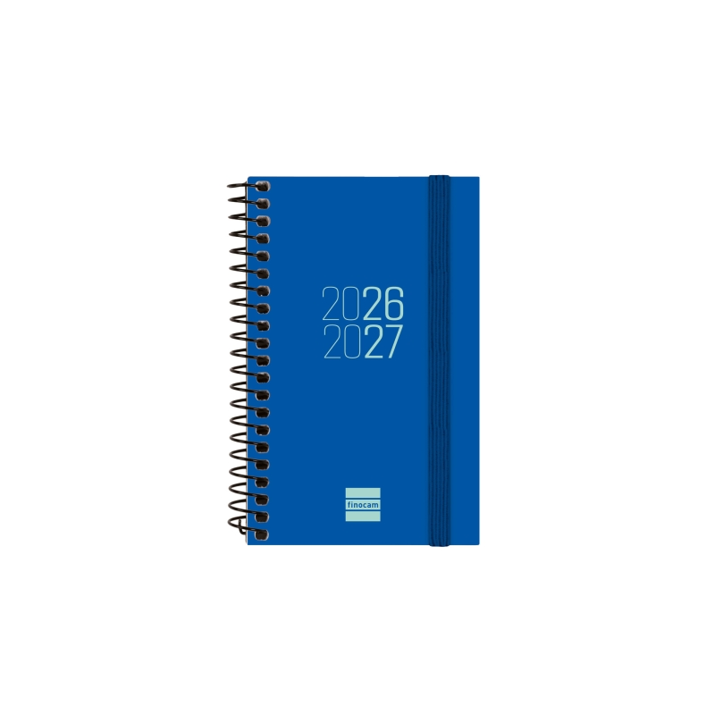Agenda scolaire à spirale Finocam 26/27 - Vue hebdomadaire horizontale - Format E3 - 79 x 127 mm - Couverture en polypropylène -