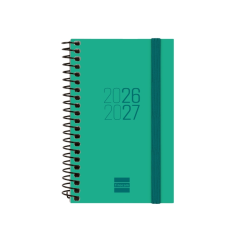 Agenda scolaire à spirale Finocam 26/27 - Vue hebdomadaire horizontale - Format E3 - 79 x 127 mm - Couverture en polypropylène -