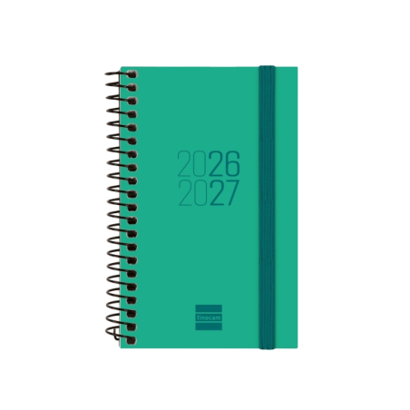 Agenda scolaire à spirale Finocam 26/27 - Vue hebdomadaire horizontale - Format E3 - 79 x 127 mm - Couverture en polypropylène -