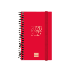 Agenda scolaire à spirale Finocam 26/27 - Vue hebdomadaire horizontale - Format E3 - 79 x 127 mm - Couverture en polypropylène -