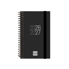 Agenda scolaire à spirale Finocam 26/27 - Vue hebdomadaire horizontale - Format E3 - 79 x 127 mm - Couverture en polypropylène -