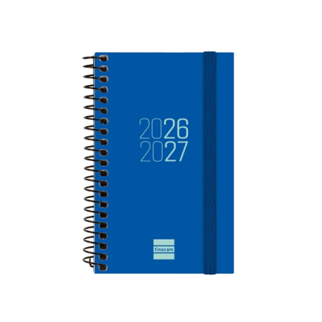 Agenda scolaire à spirale Finocam 26/27 en catalan - Agenda hebdomadaire horizontal - Format E3 - 79 x 127 mm - Couverture en po