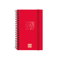 Agenda scolaire à spirale Finocam 26/27 en catalan - Agenda hebdomadaire horizontal - Format E3 - 79 x 127 mm - Couverture en po