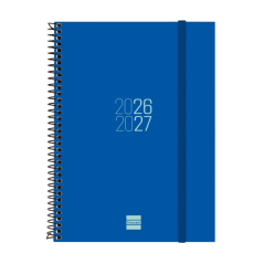 Agenda scolaire à spirale Finocam 26/27 - Vue hebdomadaire horizontale - Format E10 - 155 x 212 mm - Couverture en polypropylène