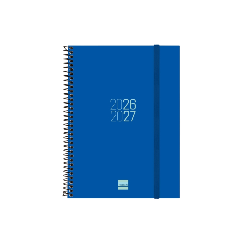 Agenda scolaire à spirale Finocam 26/27 - Vue hebdomadaire horizontale - Format E10 - 155 x 212 mm - Couverture en polypropylène