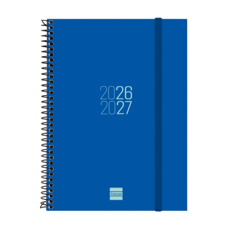 Agenda scolaire à spirale Finocam 26/27 en catalan - Agenda hebdomadaire horizontal - Format E10 - 155 x 212 mm - Couverture en