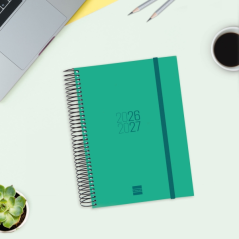 Agenda scolaire Finocam Espir 26/27 - 1 jour par page - Format E10 - 155 x 212 mm - Couverture en polypropylène - Papier 70 g/m²