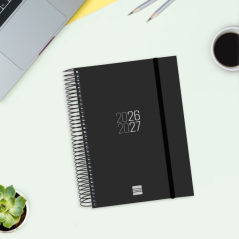 Agenda scolaire Finocam Espir 26/27 - 1 jour par page - Format E10 - 155 x 212 mm - Couverture en polypropylène - Papier 70 g/m²